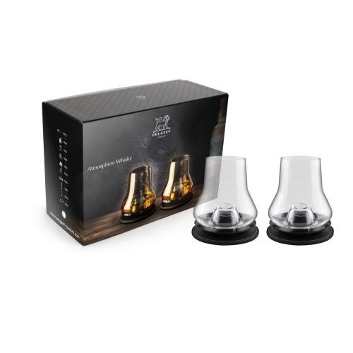 PEUGEOT BOXED SET OF 2 WHISKY ATMOSPHERE TASTING SETS