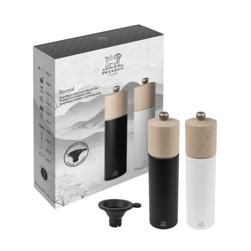 PEUGEOT DUO MILLS BOREAL BLACK AND WHITE 21 CM
