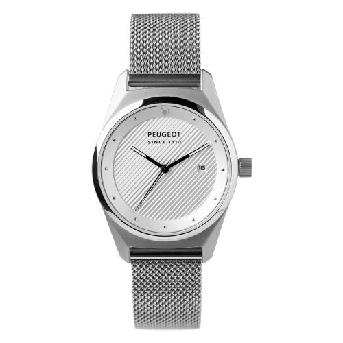 3 HANDS WATCH ARMAND PEUGEOT WITH BRACELET SILVER MILANESE 