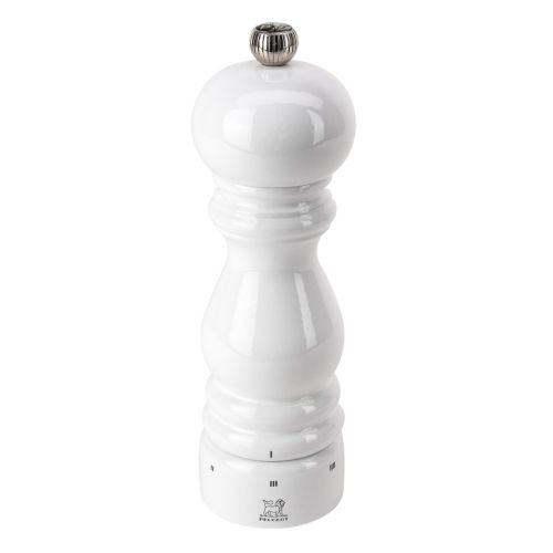 PARIS PEUGEOT SAVEURS WHITE LACQUERED PEPPER MILL 18 CM